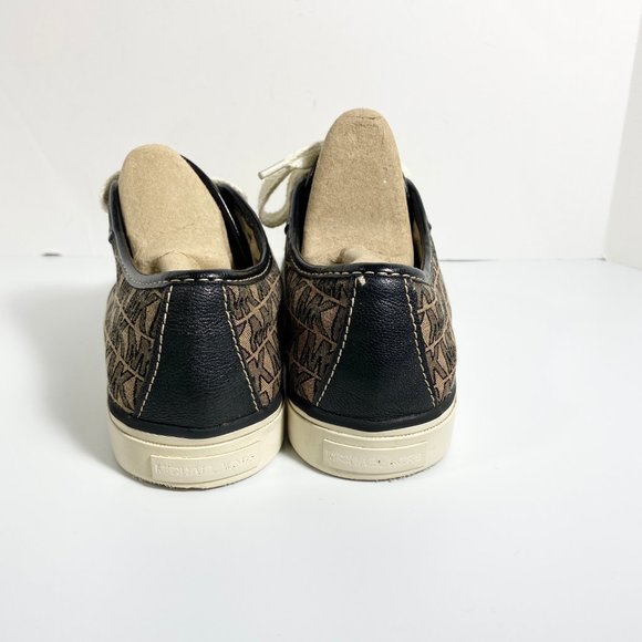 Michael Kors MK logo Leather & Jacquard Cap Toe City Sneaker - Picture 3 of 10